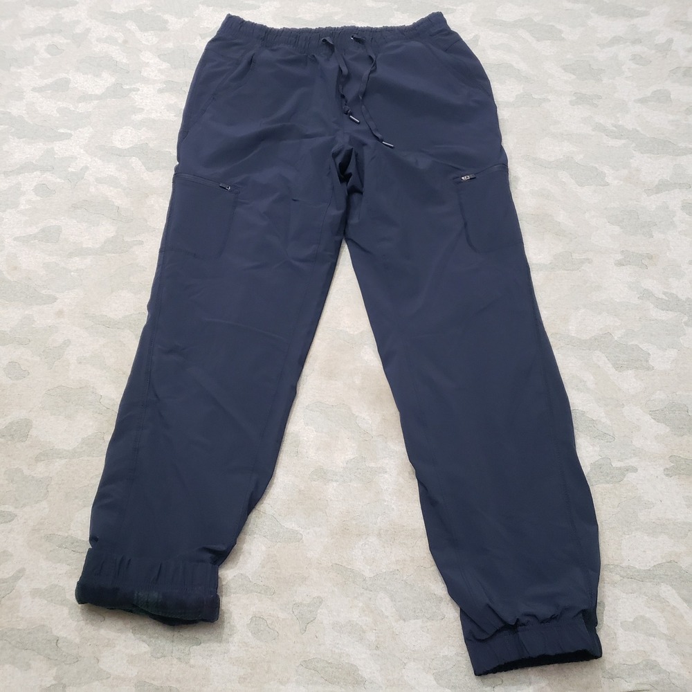 Eddie Bauer Pants Womens 10 Blue Fleece Lined Cargo Hiking Outdoor Stretch